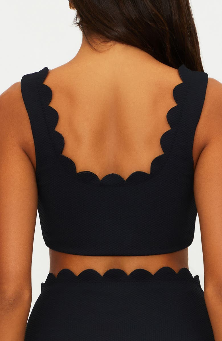 Beach Riot Madison Scallop Bikini Top, Alternate, color, Black