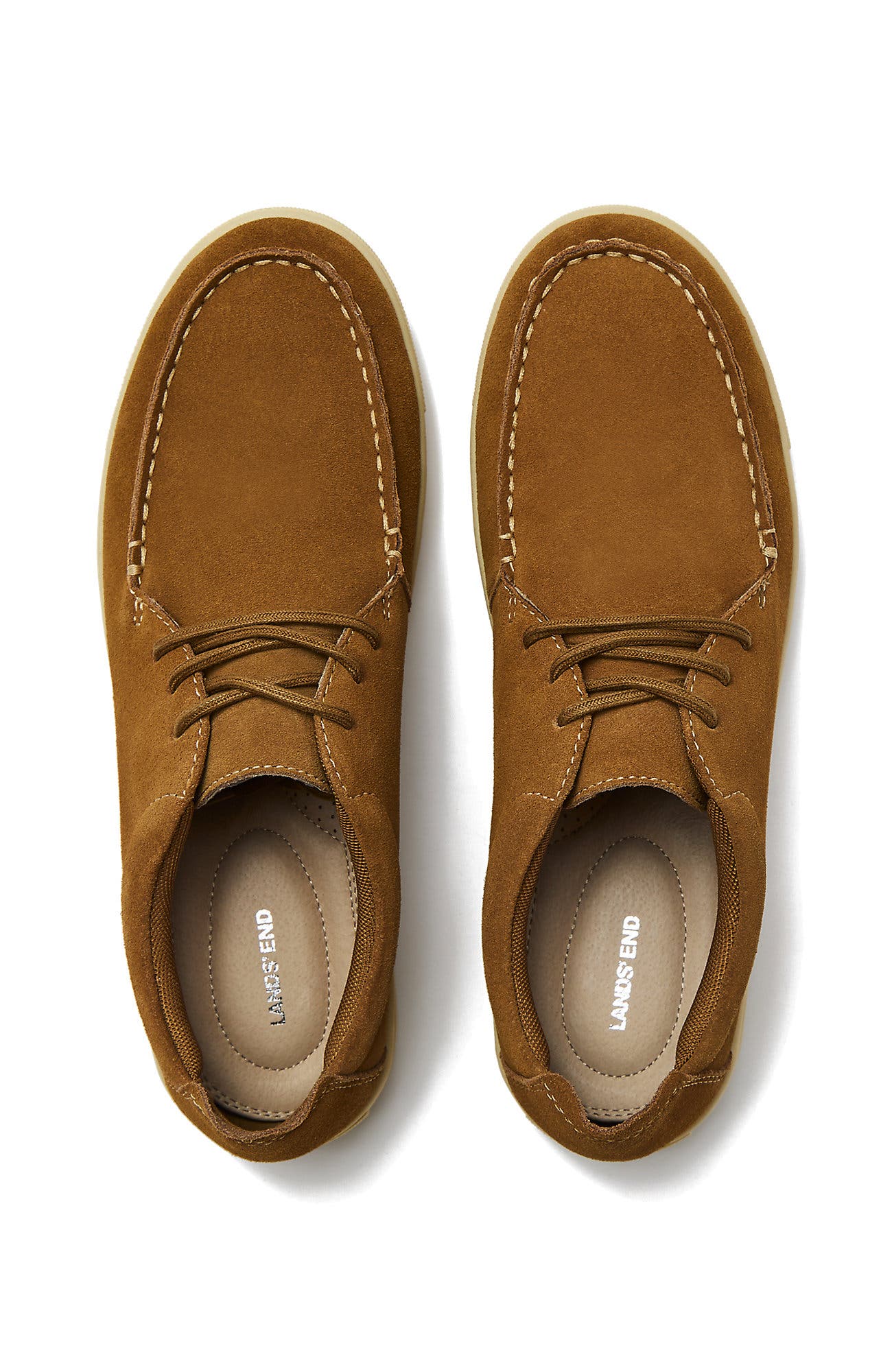 Lands' End Moc Toe Suede Lace Up Sneakers, Alternate, color, 