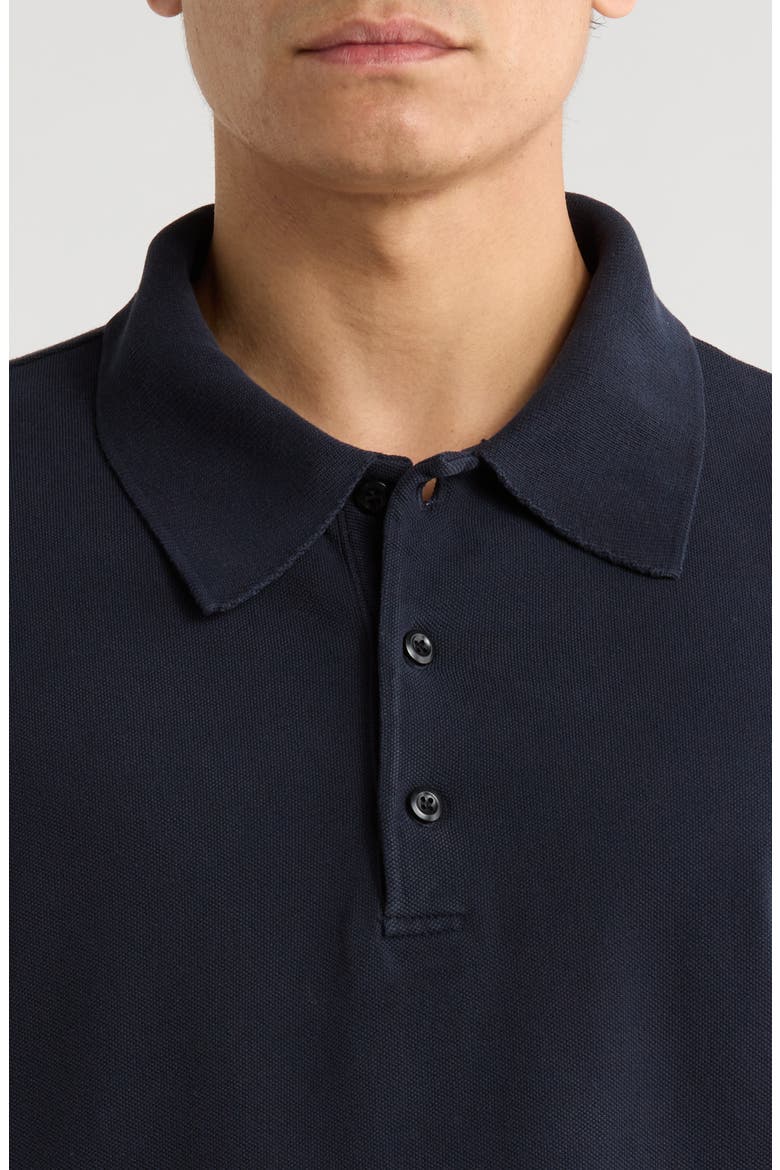 Banded Cotton Piqué Polo, Alternate, color, NAVY