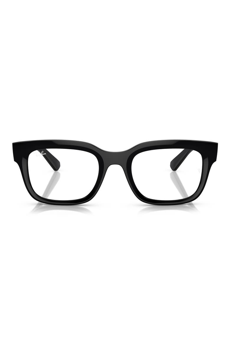 Chad 54mm Rectangular Optical Glasses, Main, color, BLACK