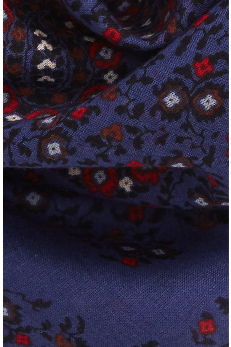 Shadow Petal Fringe Organic Cotton Bandana, Alternate, color, DUSTY TWILIGHT PAISLEY