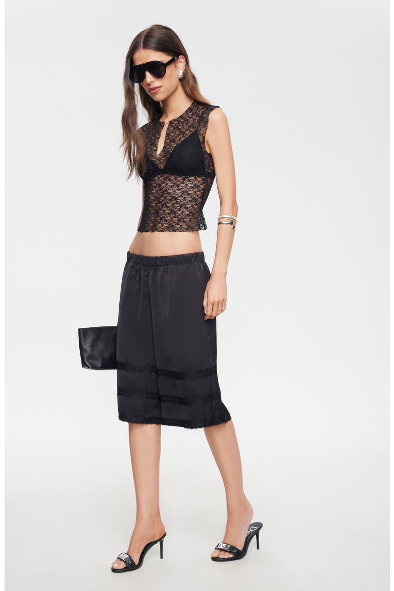 Tribeca Lace Cap Sleeve Top, Alternate, color, NOIR