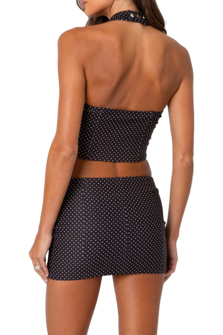 Laine Polka Dot Crop Halter Top, Alternate, color, BLACK-AND-WHITE