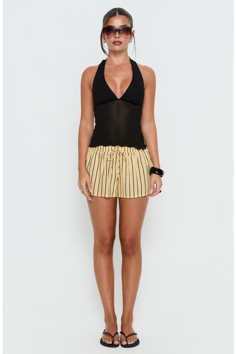 Abigayle Stripe Drawstring Shorts, Alternate, color, YELLOW