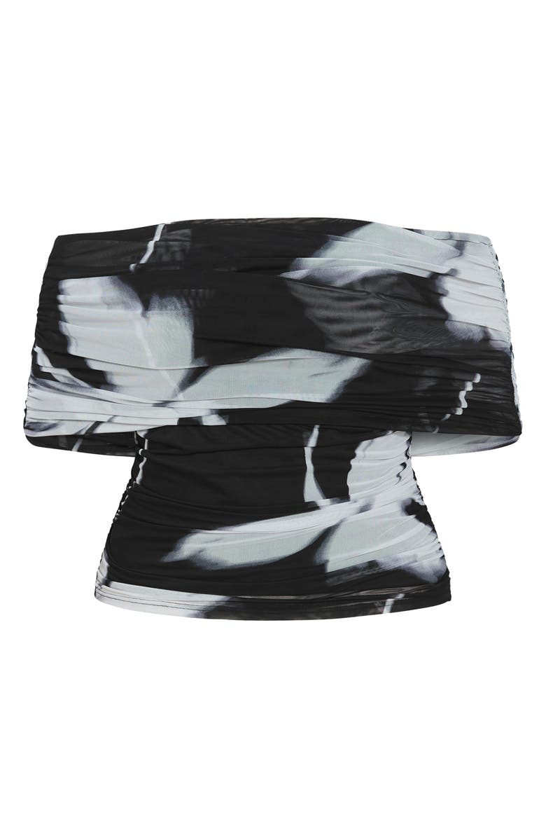 City Chic Dana Floral Off the Shoulder Mesh Top, Alternate, color, 