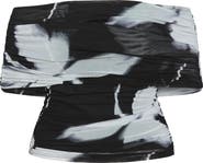 City Chic Dana Floral Off the Shoulder Mesh Top