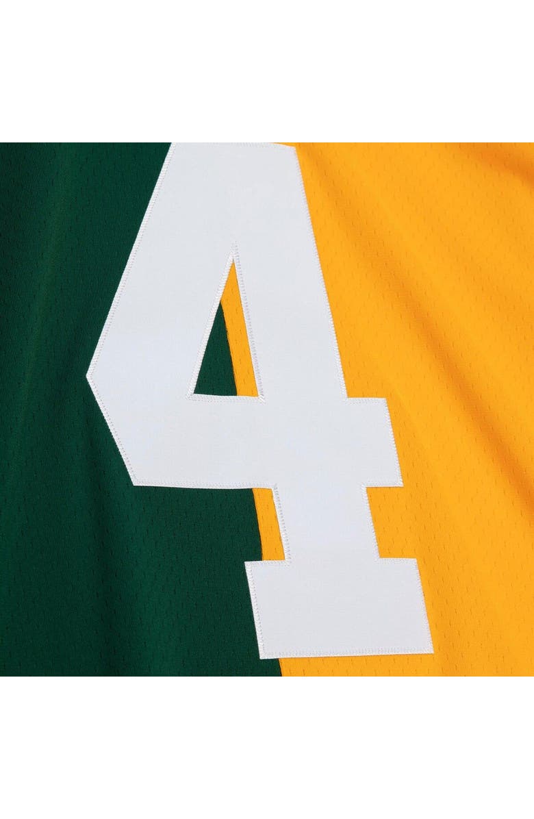 Mitchell & Ness Men's Mitchell & Ness Brett Favre Green/Gold Green Bay Packers 1996 Split Legacy Replica Jersey, Alternate, color, 