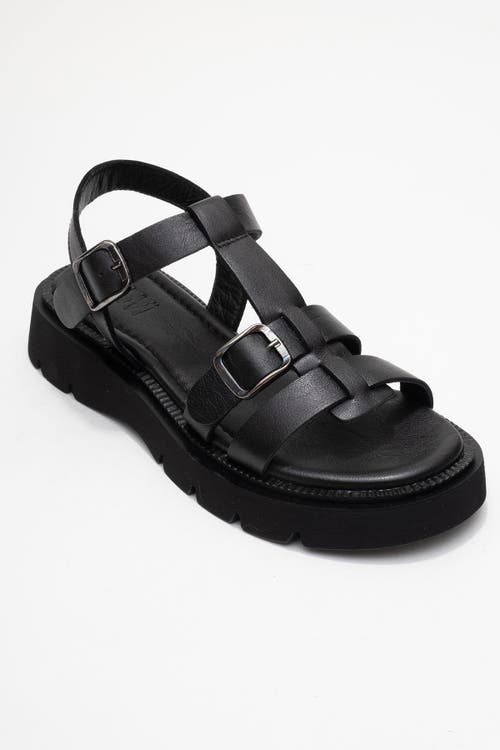 Forever & Always Shoes Melvin Leather Sandal In Black