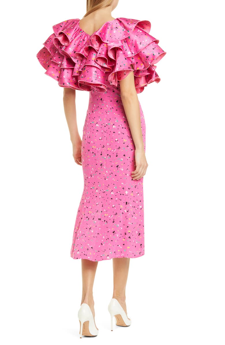 ROTATE Carmen Layered Ruffle Midi Dress, Alternate, color,