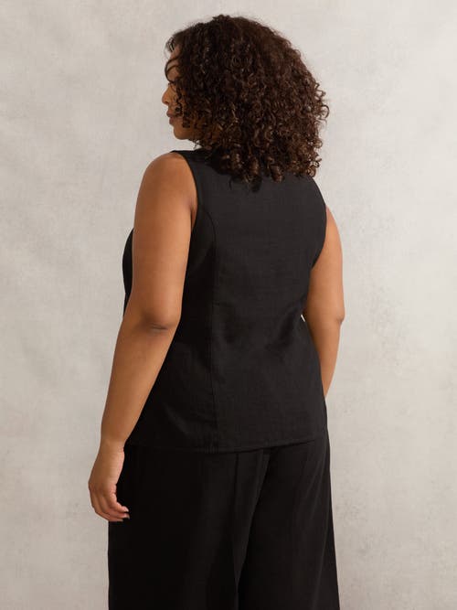 Live Unlimited Linen Waistcoat In Black