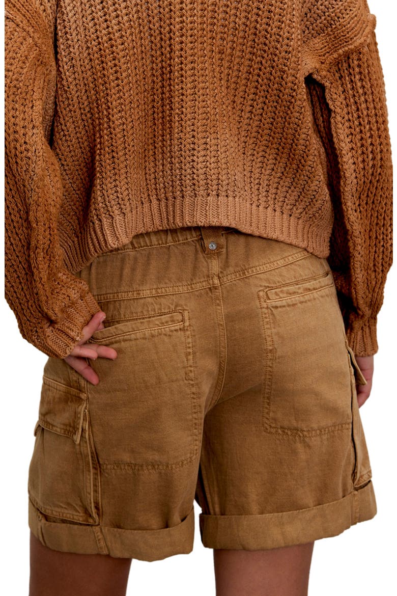 Frankie Low Rise Roll Hem Cargo Shorts, Alternate, color, ICED COFFEE