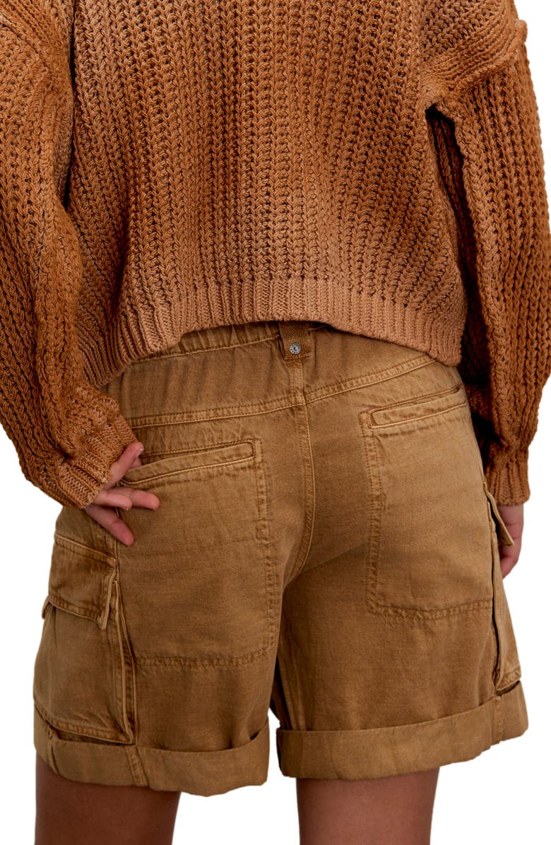 Free People Frankie Low Rise Roll Hem Cargo Shorts, Alternate, color, Iced Coffee