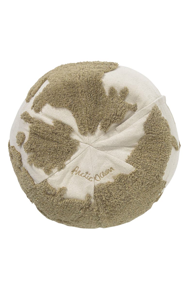 Lorena Canals RugCycled World Map Washable Cotton Blend Pouf, Alternate, color, Natural Soil Brown