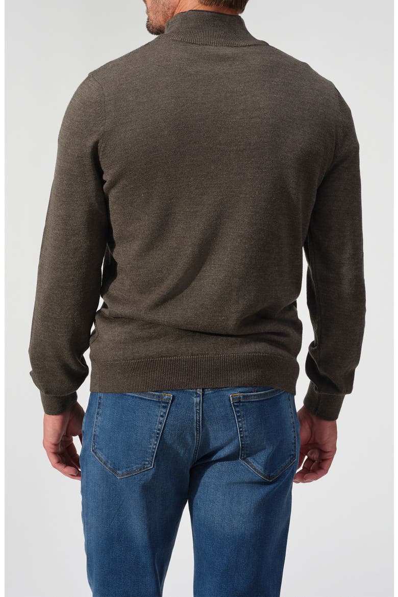 Merino Wool Button Pullover Sweater, Alternate, color, BROWN