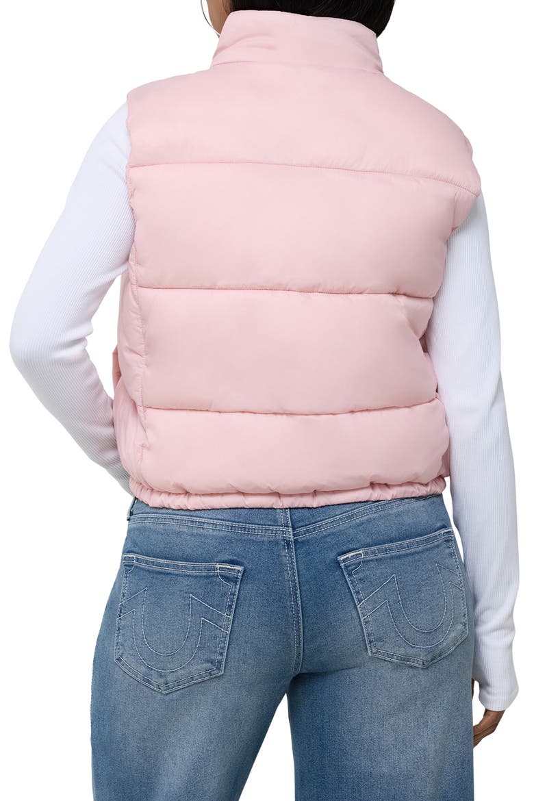Logo Cropped Puffer Vest, Alternate, color, DULL PINK