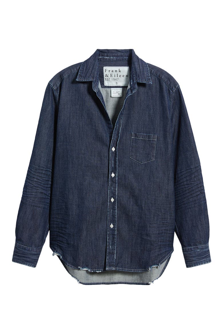 Eileen Relaxed Denim Button-Up Shirt, Alternate, color, DENIM WASH
