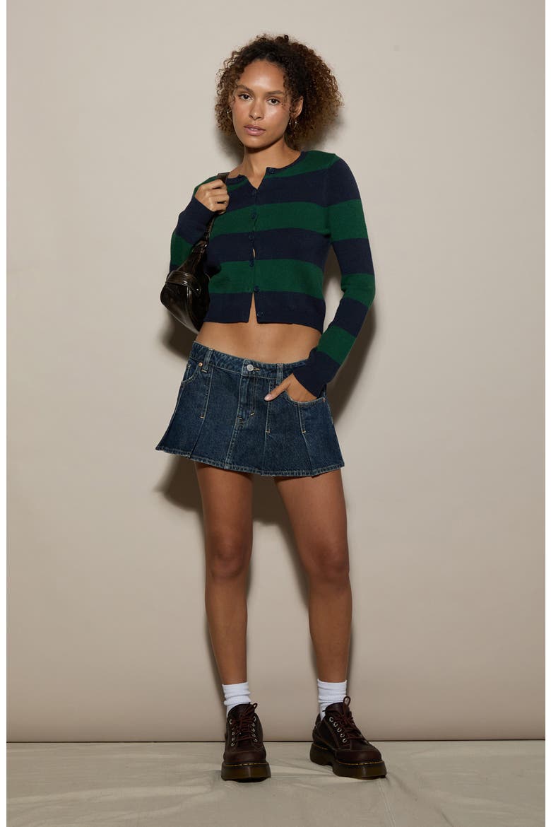 Marley Cardigan, Alternate, color, GREEN/ NAVY STRIPE