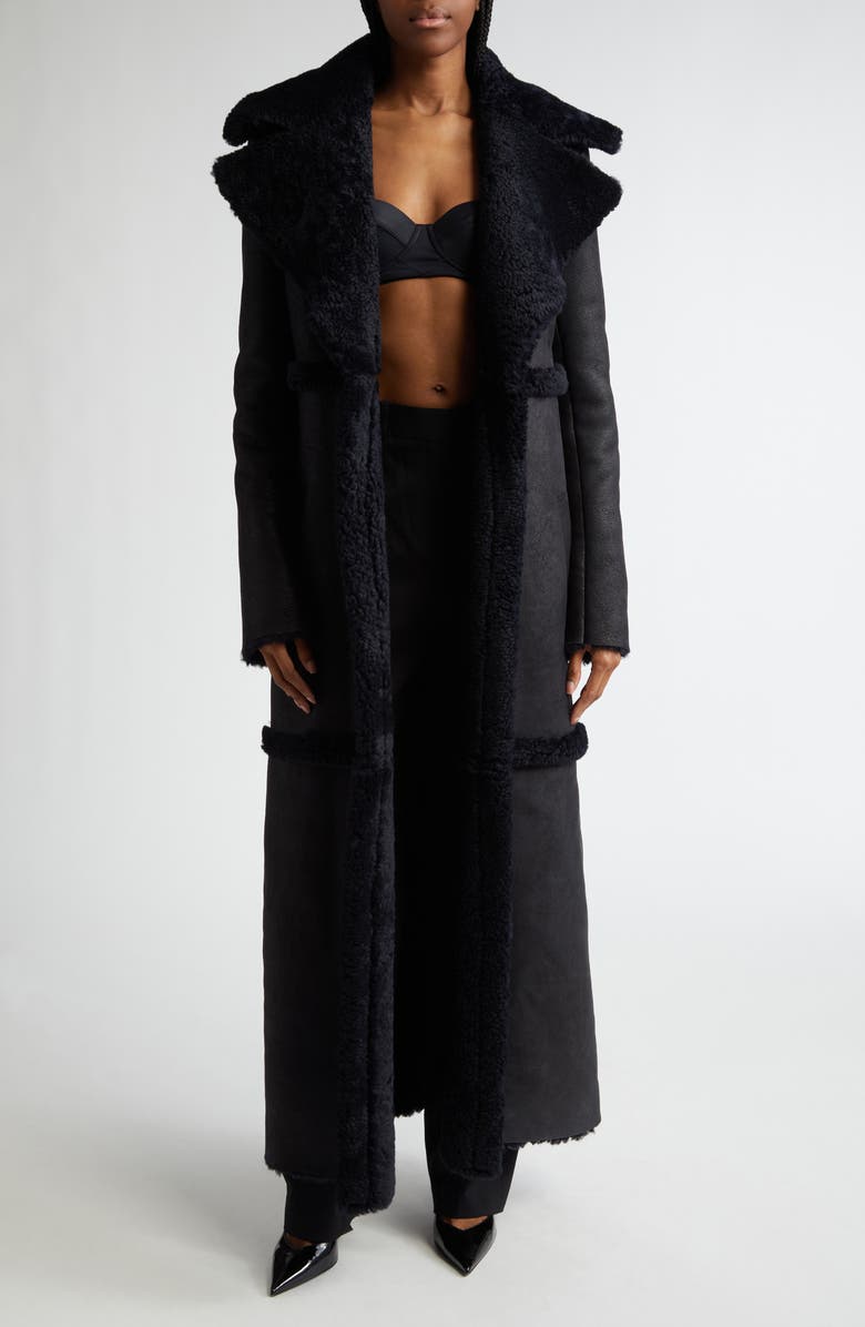 LaQuan Smith Genuine Shearling Long Coat, Main, color, 