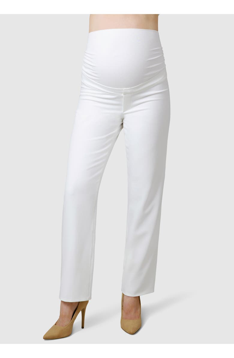 Tiffany Rose Maternity Remi Straight Leg Trouser, Main, color, Ivory