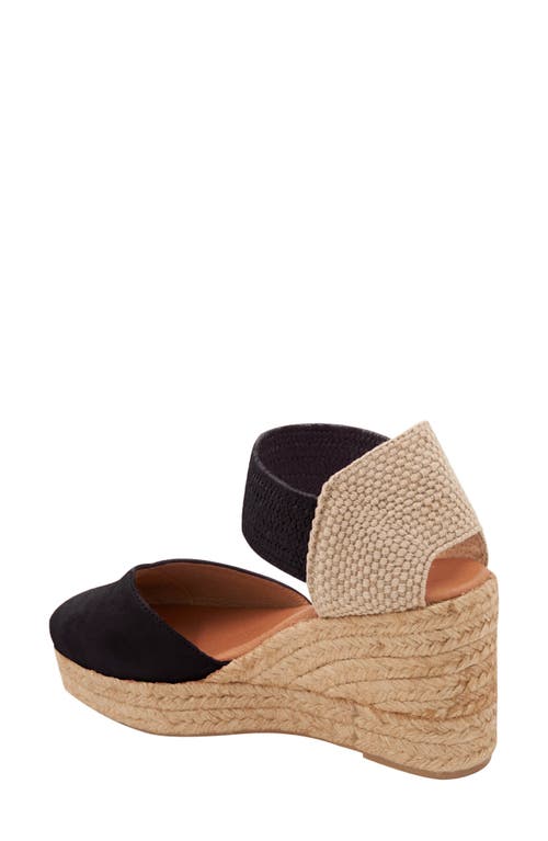 Andre Assous Women's Pedra Ankle Strap Espadrille Platform Wedge Pumps In Black