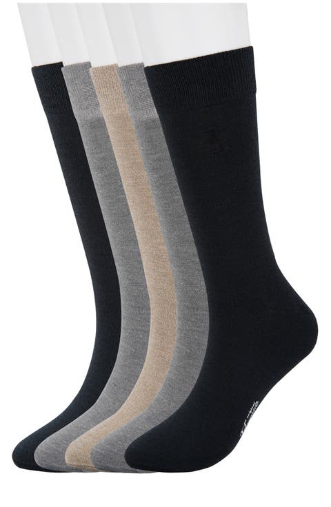Solid Heather Mix 5-Pack Crew Socks