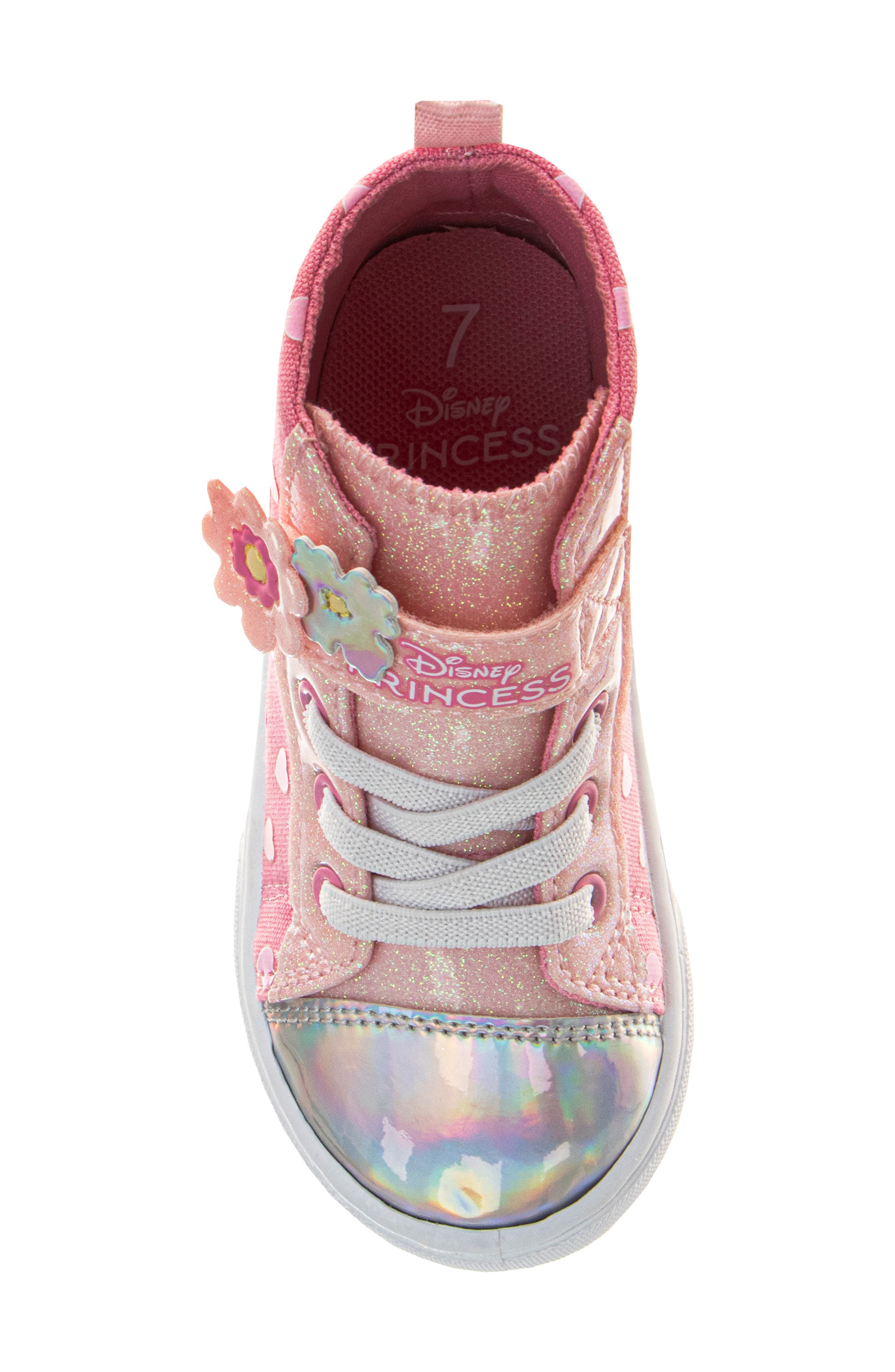 JOSMO Kids' Disney Princess High Top Sneaker, Alternate, color, Pink