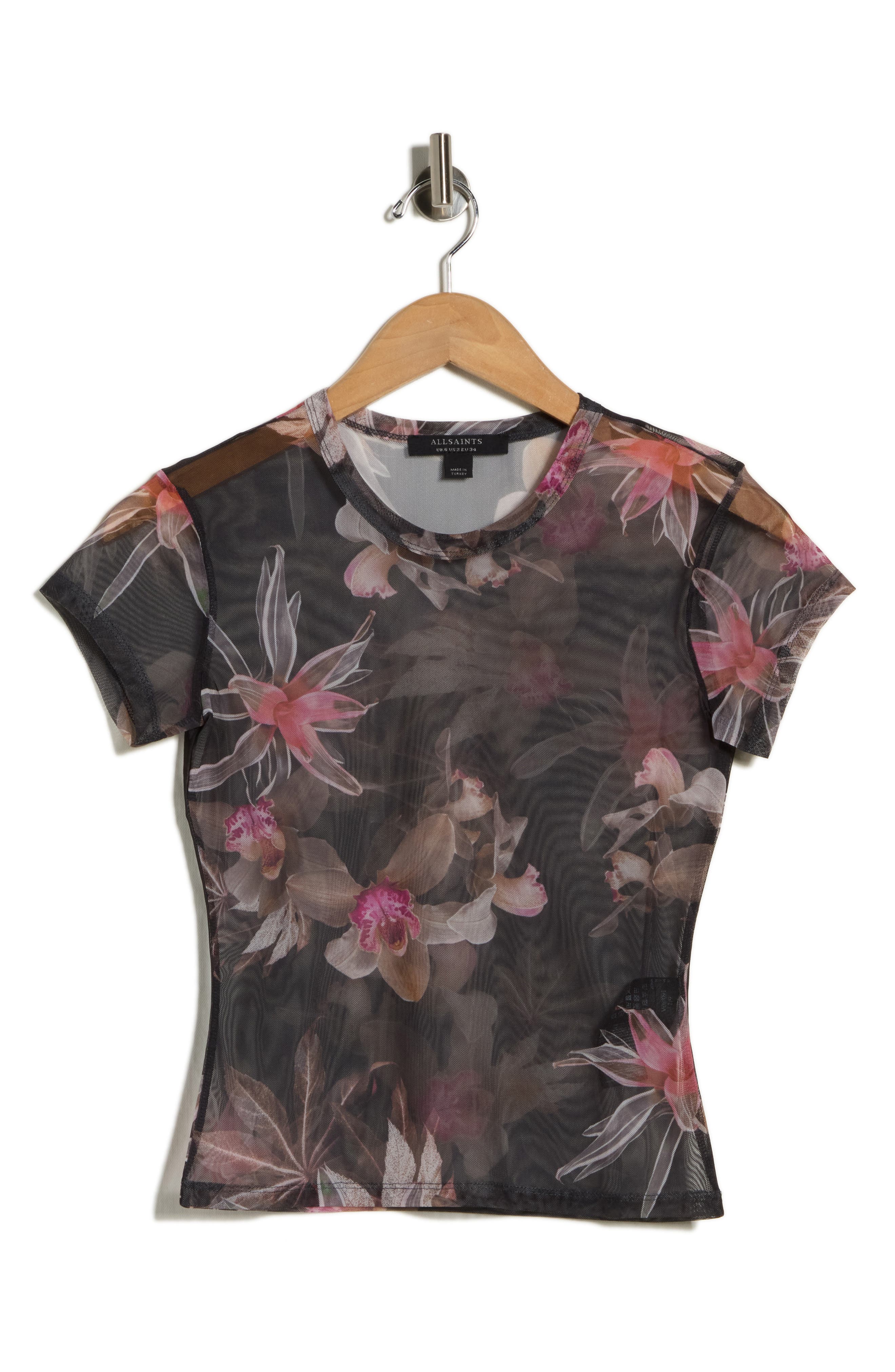 AllSaints Ellie Floral Mesh T-Shirt