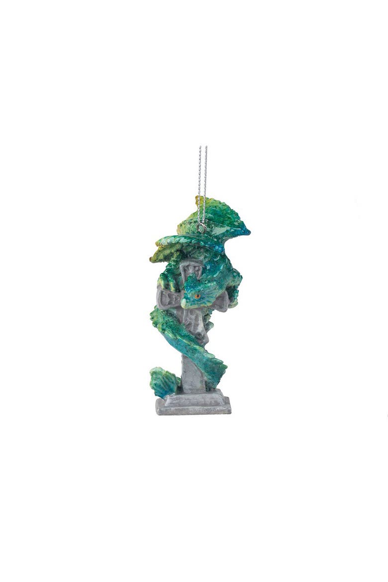 Graveyard Dragon Halloween Christmas Xmas Ornament A/3, Alternate, color, Green