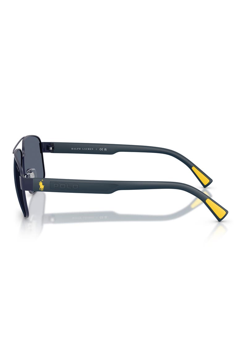 61mm Pilot Sunglasses, Alternate, color, SEMISHINY NAVY BLUE / GREY