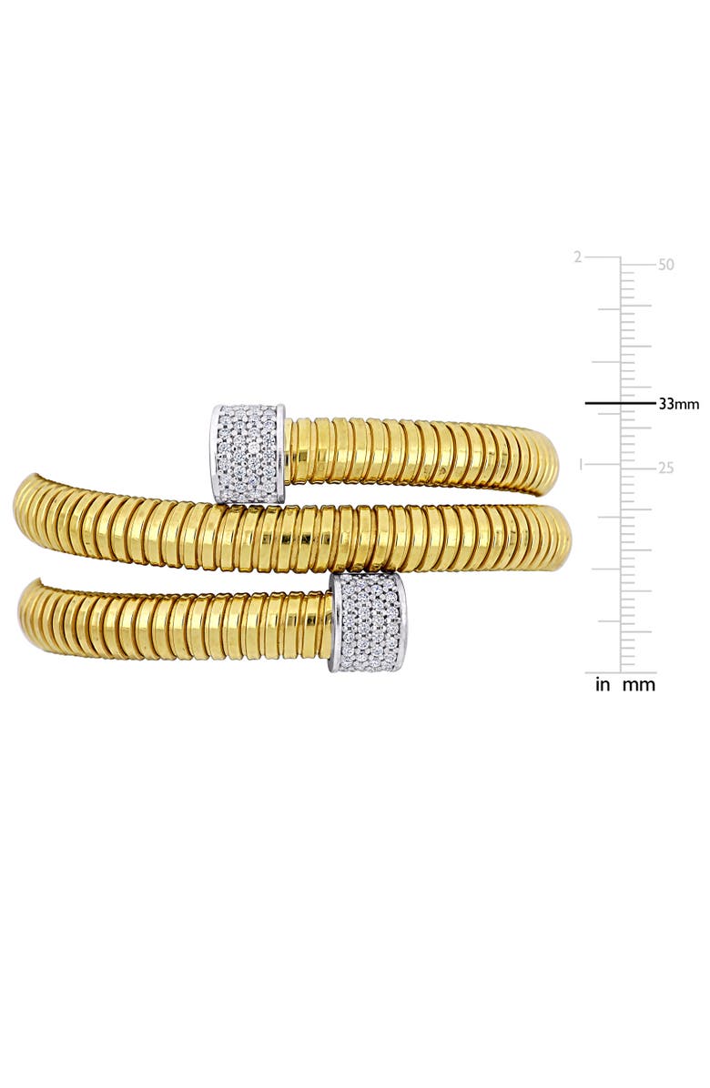 Julianna B. Cubic Zirconia Snake Style Omega Bangle Two-Tone, Alternate, color, 