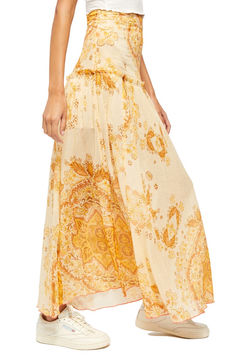 Farrah Drop Waist Maxi Skirt, Alternate, color, IVORY COMBO