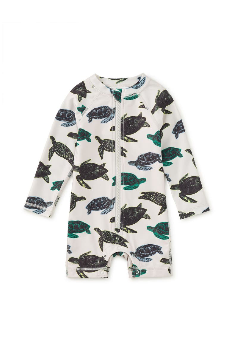 Rash Guard Baby Swimsuit, Main, color, Pop Turtles