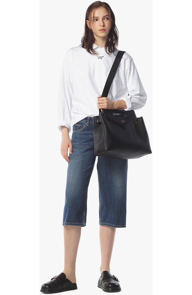 MCM Soft Diamond Shoulder Bag in Embossed Leather, Alternate, color,