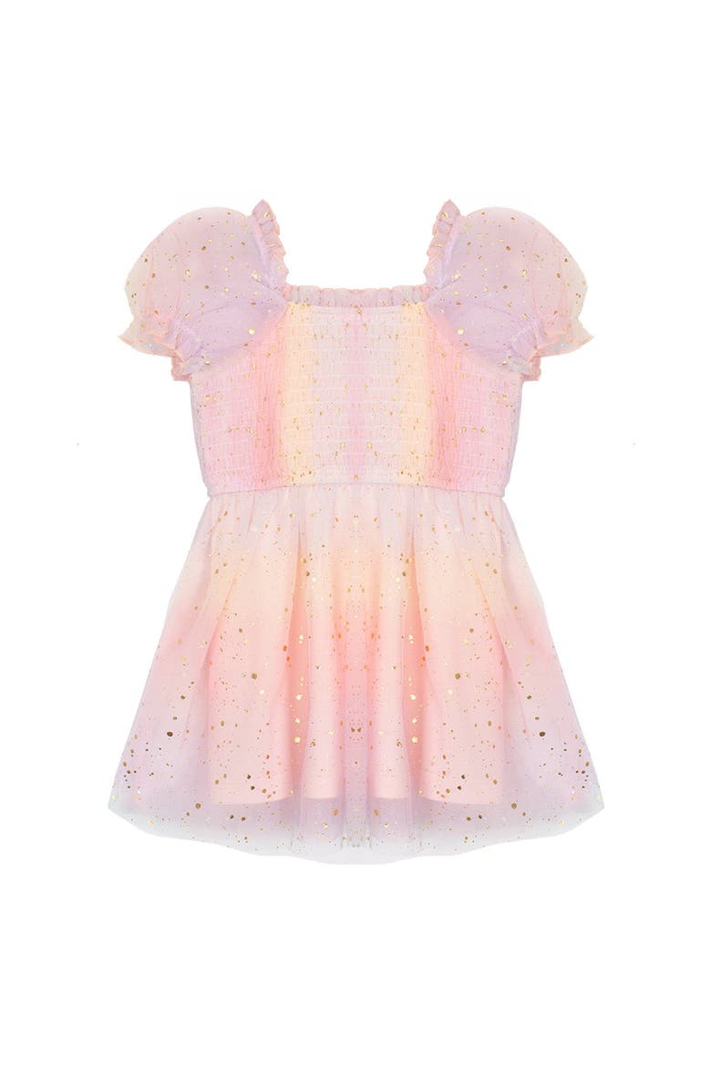 Isobella & Chloe Sprinkles Puff Sleeve Dress, Main, color, Pink