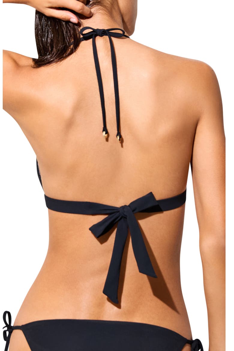 Riah Halter Bikini Top, Alternate, color, BLACK