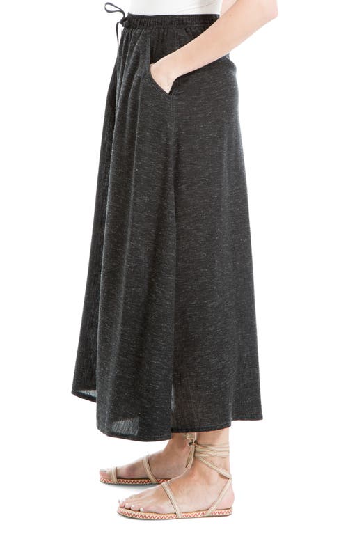 Max Studio Space Dye Tie Waist Maxi Skirt In Black