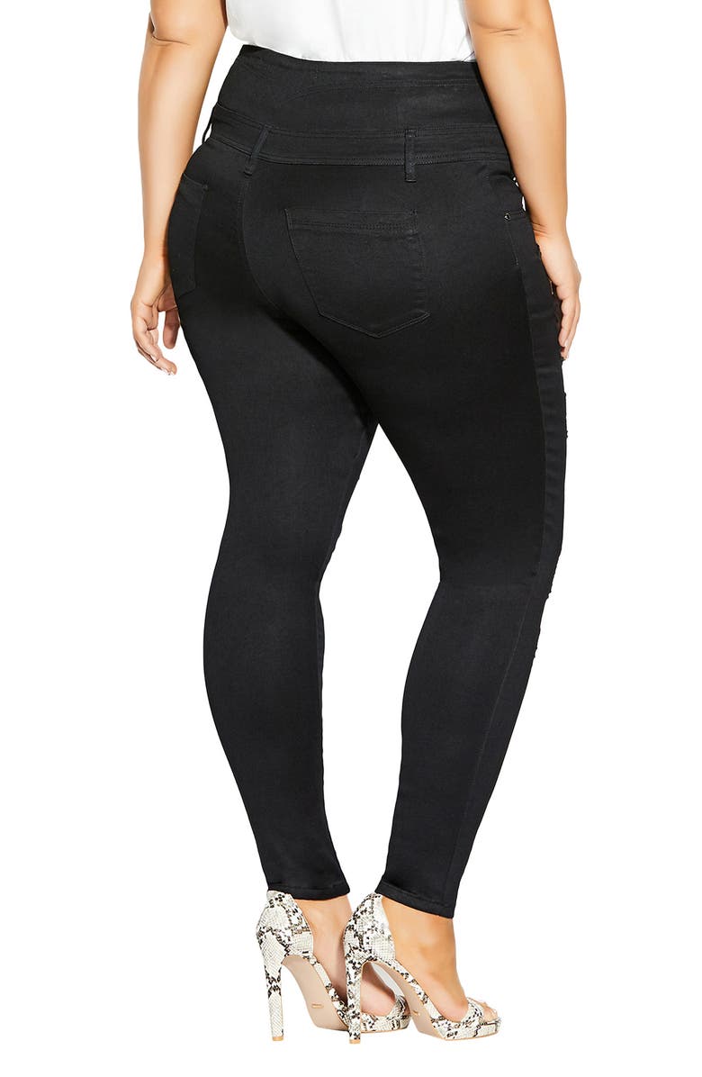 City Chic Asha Ripped Skinny Jeans, Alternate, color,