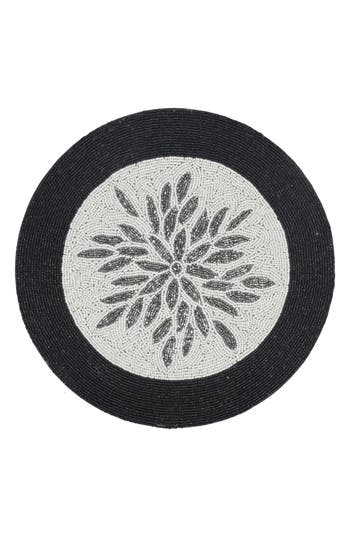 Tiramisu Beaded Placemat In Ivory/black