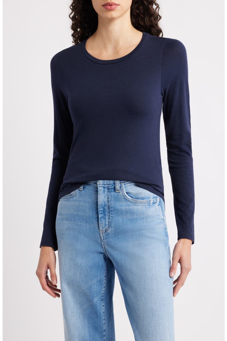 Stretch Organic Cotton Blend T-Shirt, Main, color, INK
