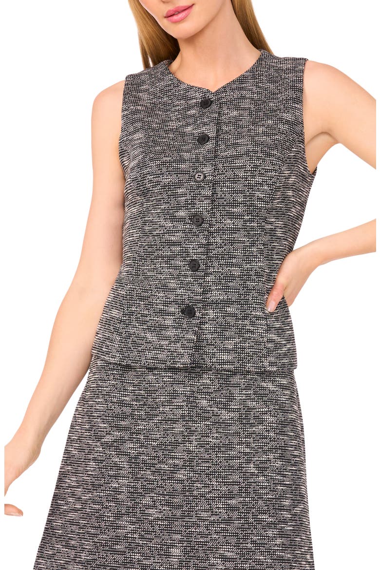 Tweed Knit Vest, Main, color, RICH BLACK