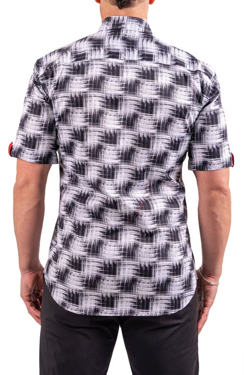Maceoo Galileo Resistance0317 White Short Sleeve Cotton Button-up Shirt