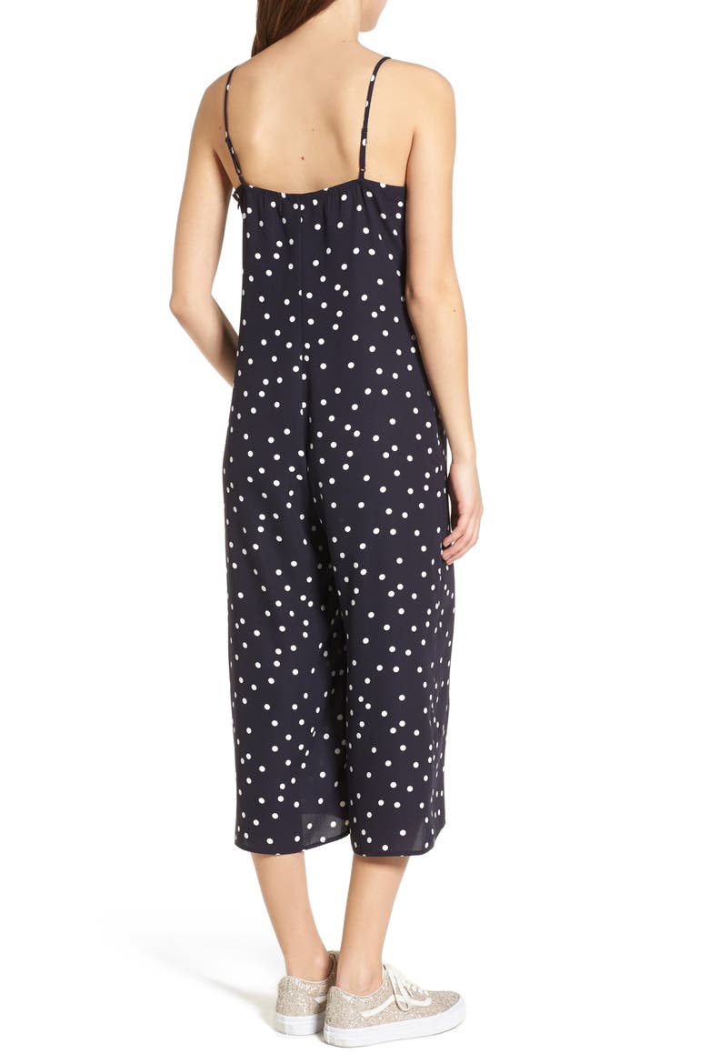 Culotte Jumpsuit, Alternate, color, NAVY/IVORY