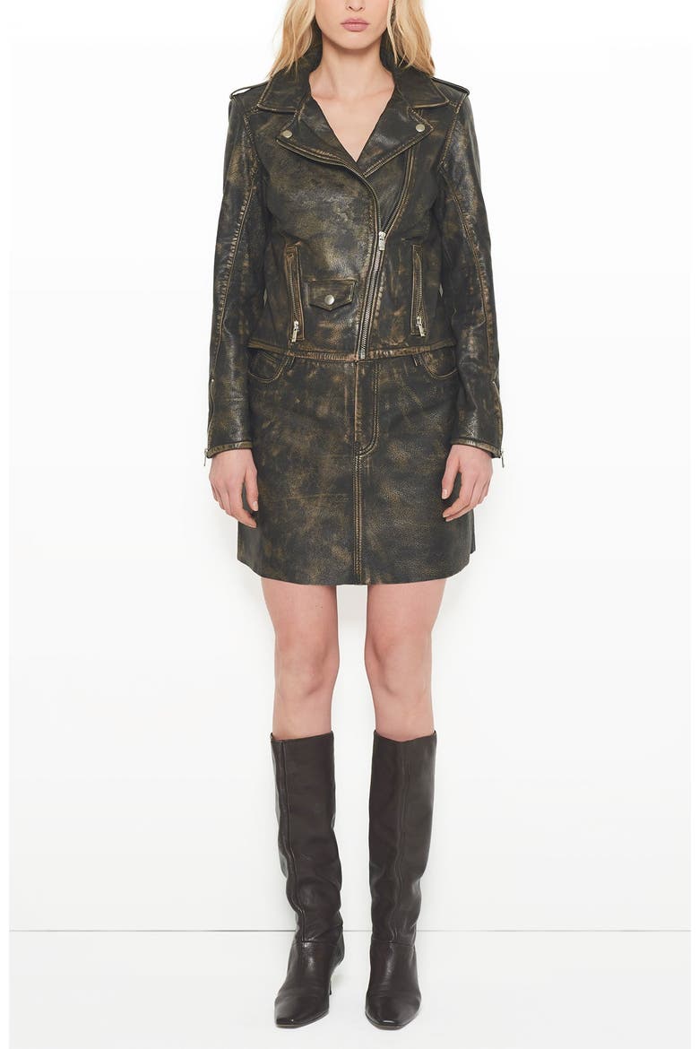 Bonnie Leather Jacket, Alternate, color, Distressed Black