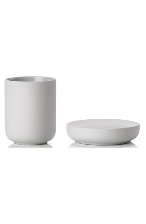 Ume Soap Dish & Toothbrush Mug Stoneware Set
