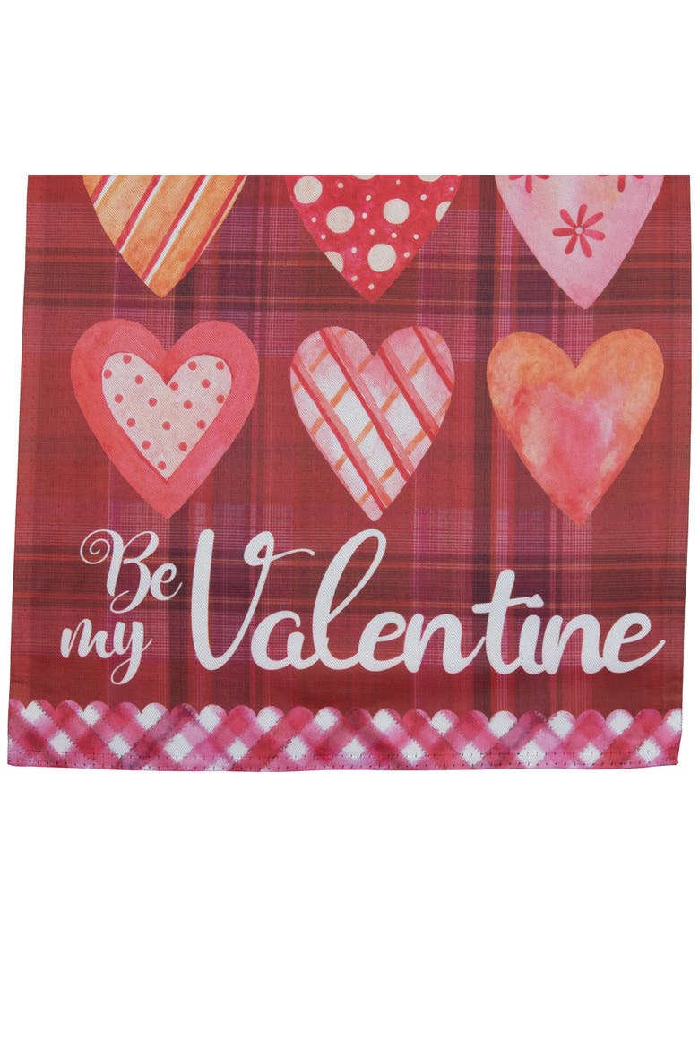 Be My Valentine Plaid and Heart Garden Flag 18" x 12.5", Alternate, color, Red