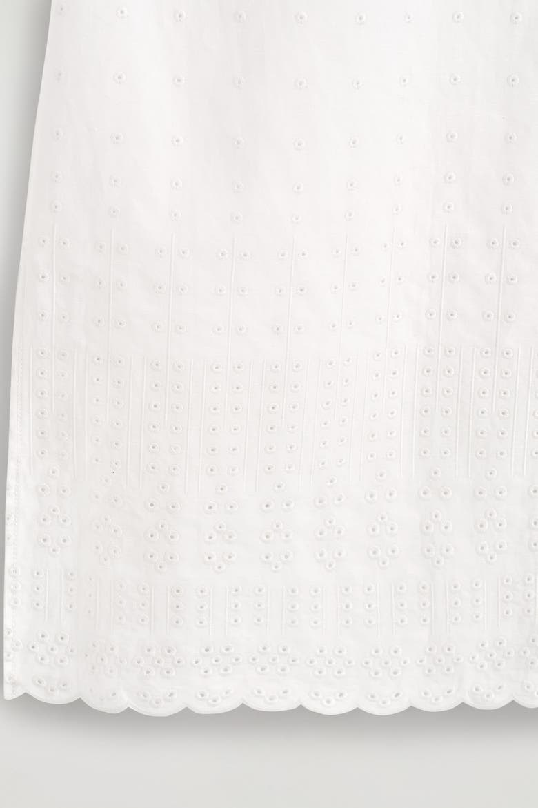Eyelet Cotton-linen Skirt, Alternate, color, WHITE