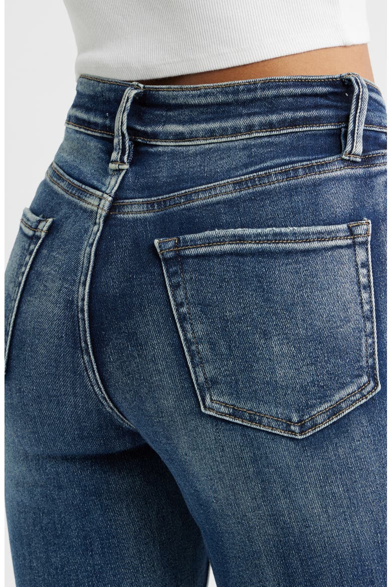 Side Slit High Waist Capri Jeans, Alternate, color, DARK BLUE