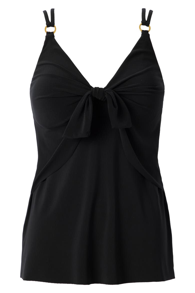Akikio Obi Tankini Top, Alternate, color, BLACK