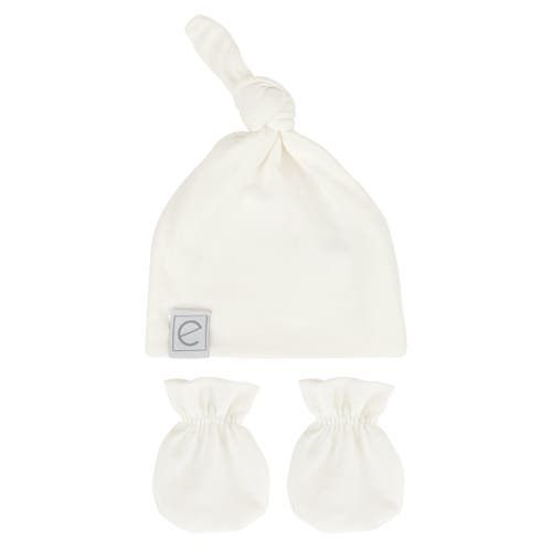 Ely's & Co. Knot Wearable Blanket, Knot Hat & Mitten Set In Ivory