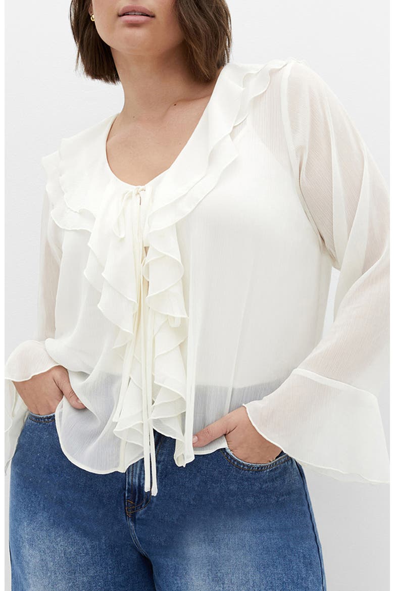 Lushious Tiered Ruffle Top, Main, color, CREAM